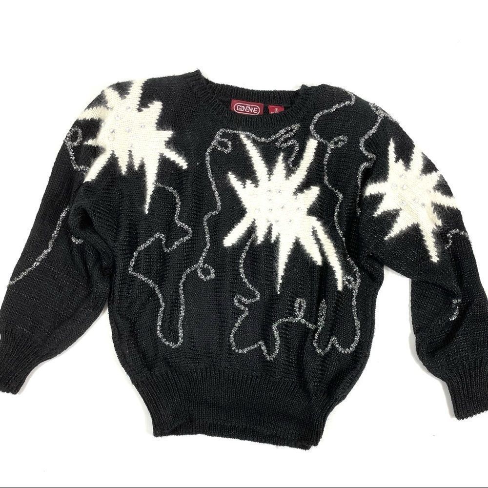 Vintage Beaded Wool Blend Sweater